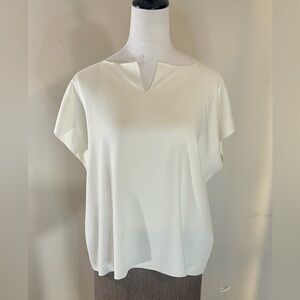 Zoran Vintage Designer 100% Cotton Ivory Sleeveless Top, Boxy Style, V Cut Neck
